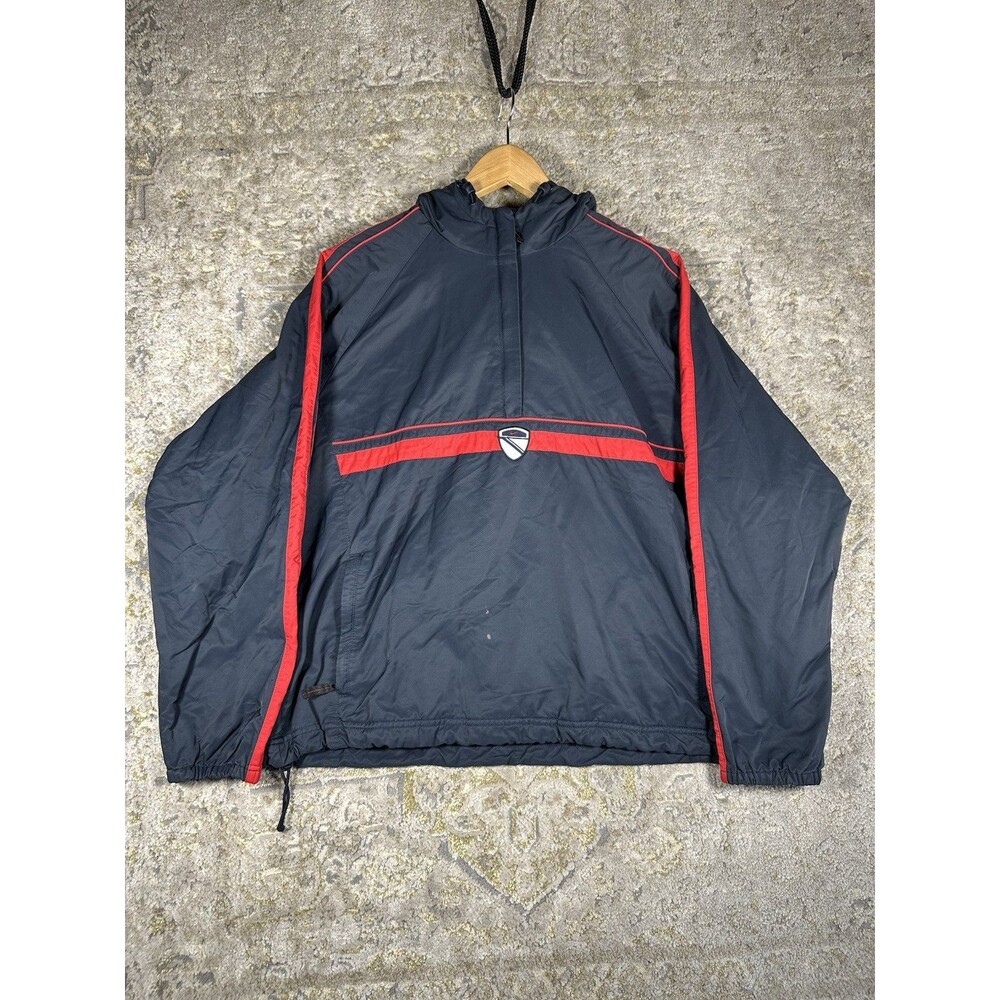 Vintage Nike Center Swoosh Shield Anorak Pullover Jacket Navy Red Youth XL 18-20